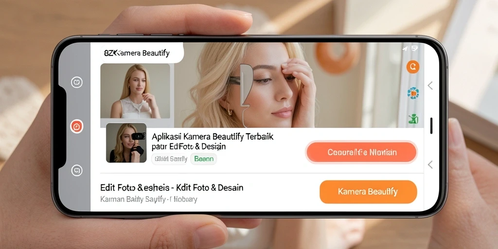Antarmuka aplikasi 8ZK untuk edit foto Kamera Beautify.