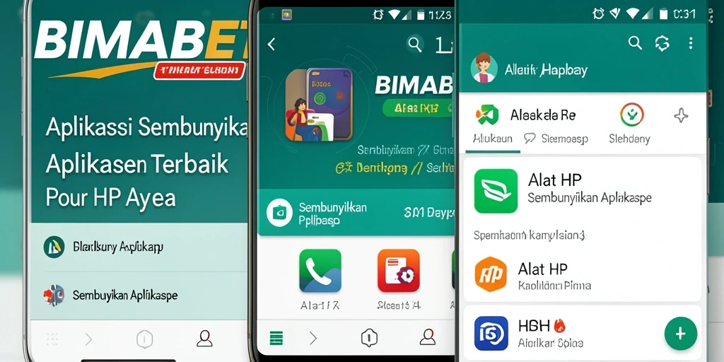 Tampilan antarmuka utama aplikasi BIMABET yang memudahkan menyembunyikan aplikasi.