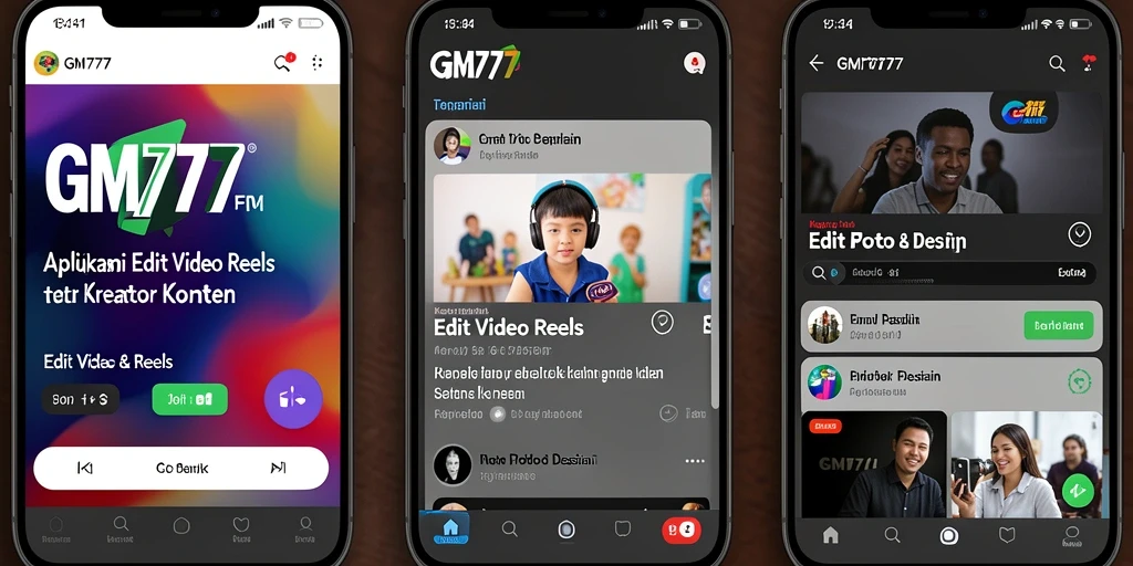 Antarmuka GM777 yang intuitif untuk Edit Video Reels.