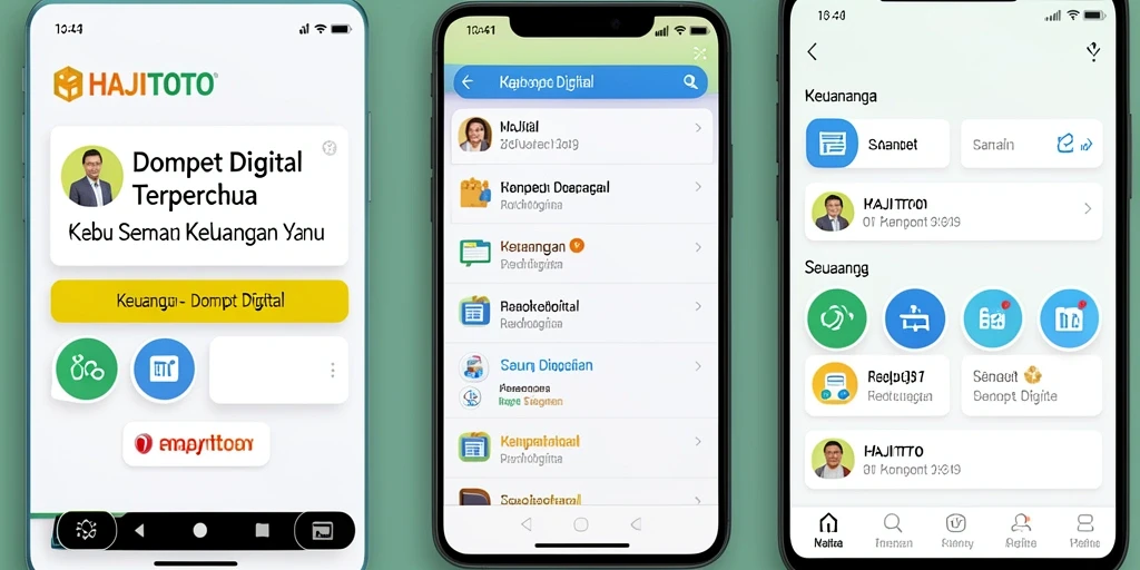 Antarmuka aplikasi Dompet Digital HAJITOTO yang intuitif dan modern.
